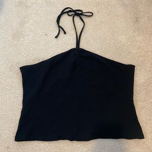 Black halter crop top